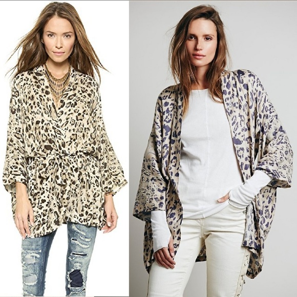 Spell designs wild ones short kimono robe leopard - Picture 3 of 13